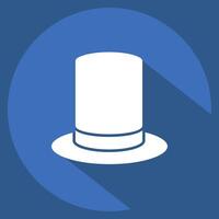 Icon Top Hat. related to Magic symbol. long shadow style. simple design editable. simple illustration vector