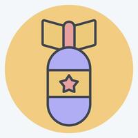 Icon Atomic Bomb. related to Weapons symbol. color mate style. simple design editable. simple illustration vector