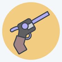 Icon Revolver. related to Weapons symbol. color mate style. simple design editable. simple illustration vector