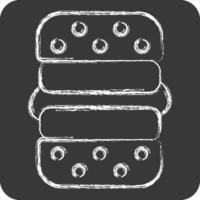 Icon Vegan Burger. related to Vegan symbol. chalk Style. simple design editable. simple illustration vector