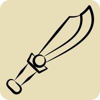 Icon Sword. related to Weapons symbol. hand drawn style. simple design editable. simple illustration vector