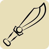 Icon Sword. related to Weapons symbol. hand drawn style. simple design editable. simple illustration vector