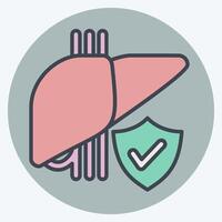 Icon Liver Solve. related to Hepatologist symbol. color mate style. simple design editable. simple illustration vector