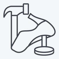 Icon Hammer. related to Shoemaker symbol. line style. simple design editable. simple illustration vector