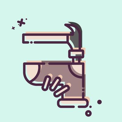 Icon Assembly. related to Shoemaker symbol. MBE style. simple design editable. simple illustration