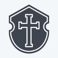 Icon Shield. related to Medieval symbol. glyph style. simple design editable. simple illustration vector