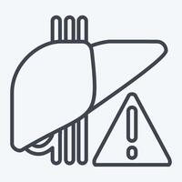 icono hígado problema. relacionado a hepatólogo símbolo. línea estilo. sencillo diseño editable. sencillo ilustración vector