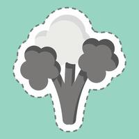 Sticker line cut Cauliflower. related to Vegan symbol. simple design editable. simple illustration vector