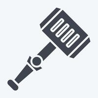 Icon Hammer. related to Weapons symbol. glyph style. simple design editable. simple illustration vector