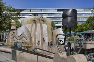 Berlin, Germany, 2021 - World Globe fountain, Fountain representing the Earth, Charlottenburg, Berlin, Germany photo