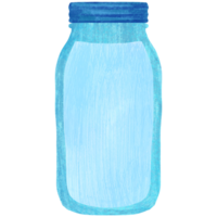 AI generated a blue glass jar with a lid on it png