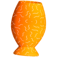 AI generated an orange vase with a white pattern on it png