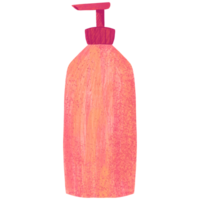 ai généré main tiré savon bouteille avec rose liquide png