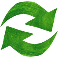 AI generated green recycling symbol png