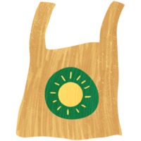 AI generated a bag with a sun on it, with a green and yellow sun png