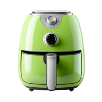 Air fryer kitchen machine on transparent background, green color png