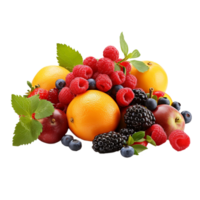 Fruit mix PNG isolated