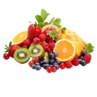 Fruit mix PNG isolated