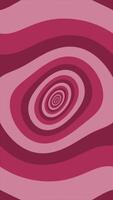 Vertical video - colorful retro 1970s warped circles pattern background with gently moving trippy circles in shades of magenta. This simple motion background animation is full HD and looping.