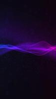 Vertical video - a gently undulating purple digital fractal light wave with floating particles animation. This abstract technology concept motion background is HD and looping.