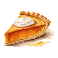 AI generated Pumpkin Pie, Foods Illustration. Watercolor Style. AI Generated png