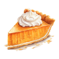 AI generated Pumpkin Pie, Foods Illustration. Watercolor Style. AI Generated png