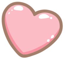 mano dibujado garabatear dibujos animados estilo ilustración de linda kawaii corazón para san valentin día con el corazón y amor tema rosado pastel para saludo tarjetas png