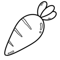 Outline doodle drawing of a carrot png
