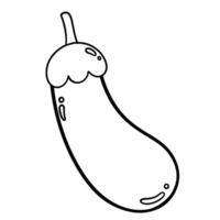 Outline doodle drawing of Eggplant png