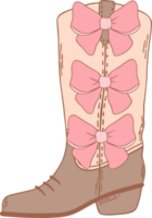 coqueta vaquera botas y rosado cinta arco png