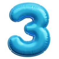 Number 3 Balloon 3D Icon Illustrations png