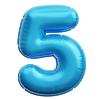 Nummer 5 Ballon 3d Symbol Abbildungen png