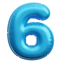 Nummer 6 Ballon 3d Symbol Abbildungen png