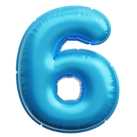 número 6 6 globo 3d icono ilustraciones png