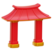 chinês portão 3d ilustração png