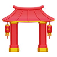 chinês portão 3d ilustração png