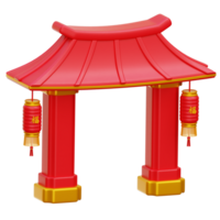 chinês portão 3d ilustração png