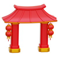 chinois porte 3d illustration png