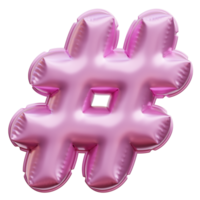 Hashtag 3d Icon Illustrations png