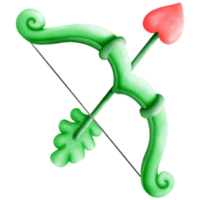 Green bow and arrow png