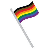 Pride flag on flagpole. LGBT pride flag png