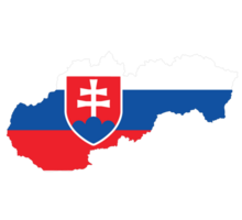 Slovakia map. Map of Slovakia with Slovakia flag png