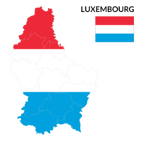 Luxembourg map. Map of Luxembourg with Luxembourg flag png