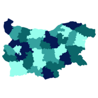 Bulgaria map. Map of Bulgaria in administrative provinces in multicolor png