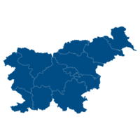 Slovenia map. Map of Slovenia in administrative provinces in blue color png