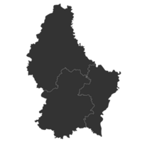 Luxembourg map. Map of Luxembourg in three mains regions in grey color png