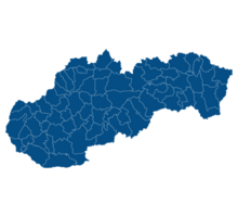 Eslováquia mapa. mapa do Eslováquia dentro administrativo províncias dentro azul cor png