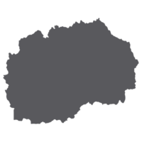 norr macedonia Karta. Karta av norr macedonia i grå Färg png
