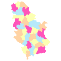 Serbia carta geografica. carta geografica di Serbia nel amministrativo province nel multicolore png