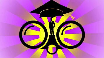 Happy Graduation Animated Video footage with retro background